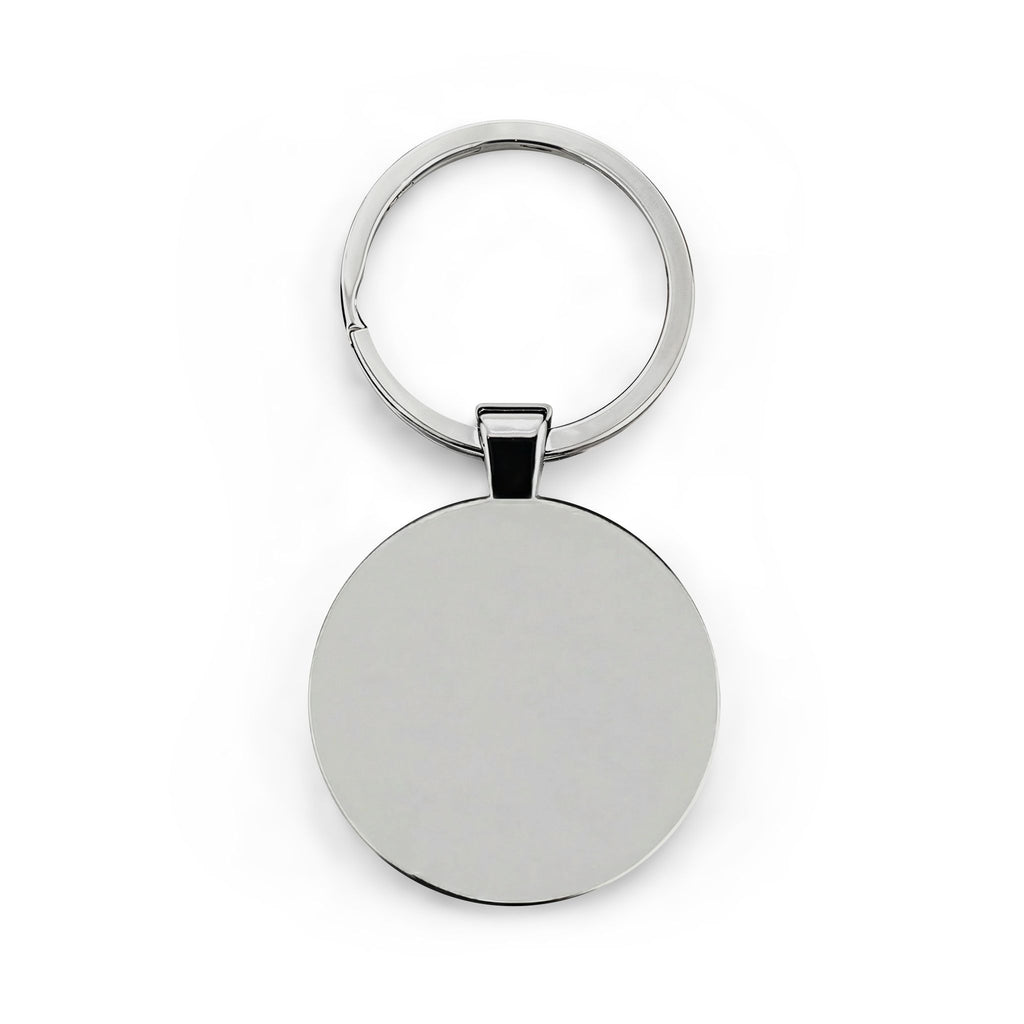 "Super Secret Share Spot" Pink D Emblem Round Stainless Steel Keychain