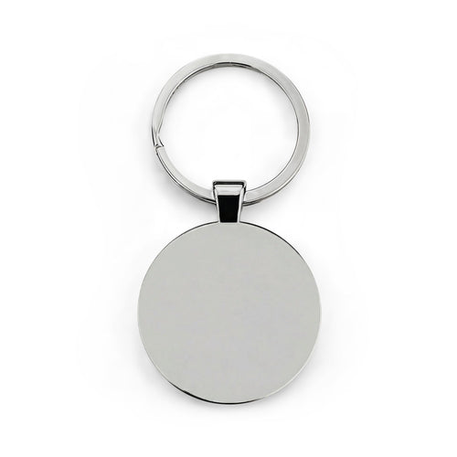"Super Secret Share Spot" Pink D Emblem Round Stainless Steel Keychain
